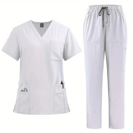 Women's Professional Medical Scrub Set - Comfort Fit, V - Neck Top mit Taschen & Straight Leg Pants für Ärzte und Krankenschwesterndsers - fulfillment - serviceMedSurgery Store For Digital Health601099614988804 - Black - SBlackSWomen's Professional Medical Scrub Set - Comfort Fit, V - Neck Top mit Taschen & Straight Leg Pants für Ärzte und Krankenschwestern