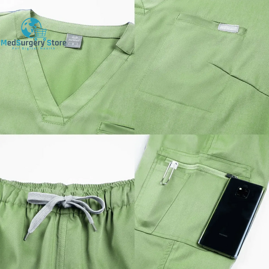 Kurze Ärmel Arzt Zubehör Krankenhaus Stilvolle Weibliche Frauen Stretch Medizinische Scrubs Krankenschwester Uniform Medicals Spa Frauen Uniformen