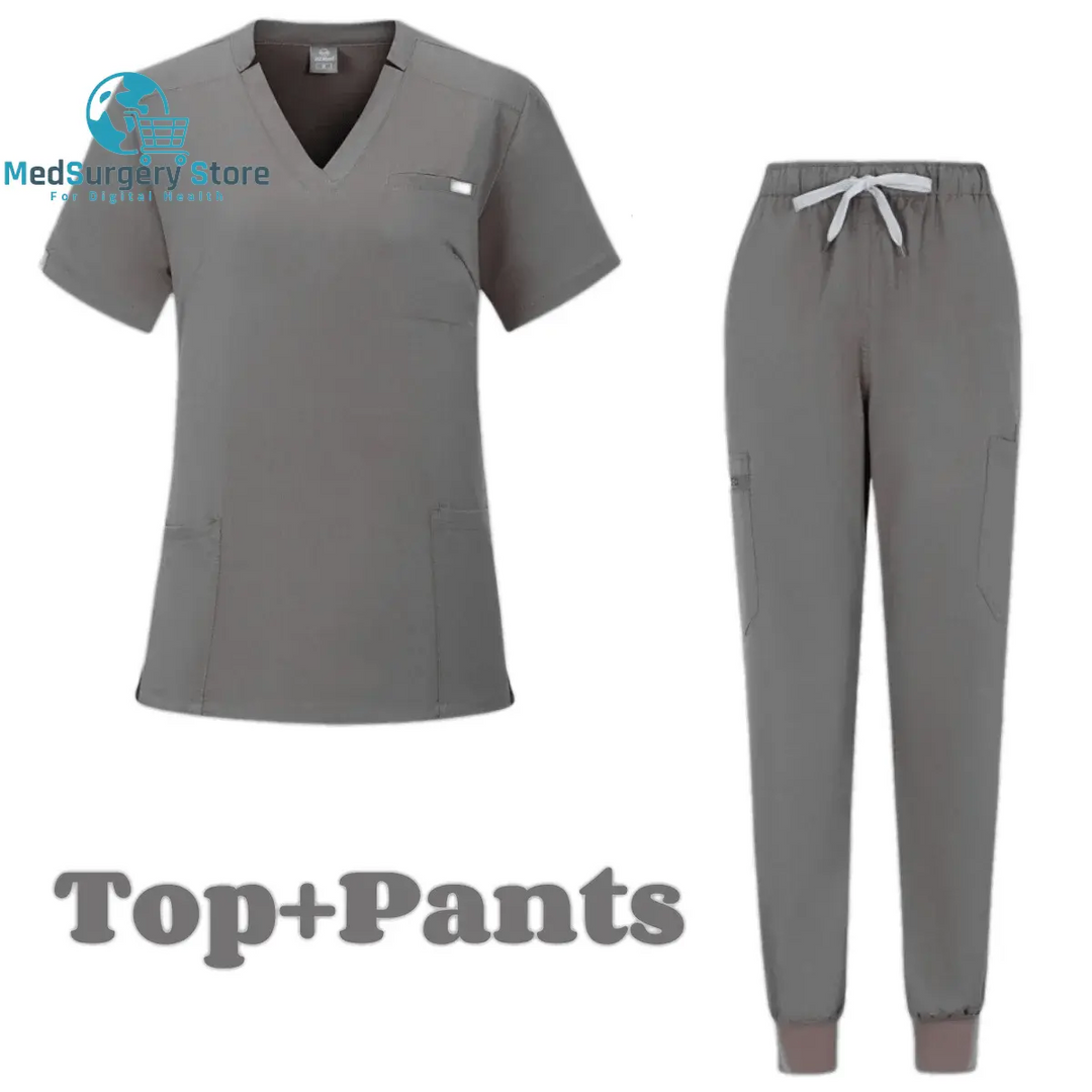 Kurze Ärmel Arzt Zubehör Krankenhaus Stilvolle Weibliche Frauen Stretch Medizinische Scrubs Krankenschwester Uniform Medicals Spa Frauen Uniformen