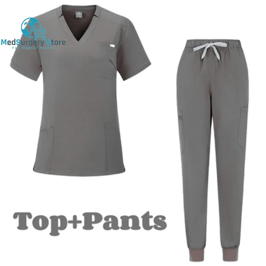 Kurze Ärmel Arzt Zubehör Krankenhaus Stilvolle Weibliche Frauen Stretch Medizinische Scrubs Krankenschwester Uniform Medicals Spa Frauen Uniformen