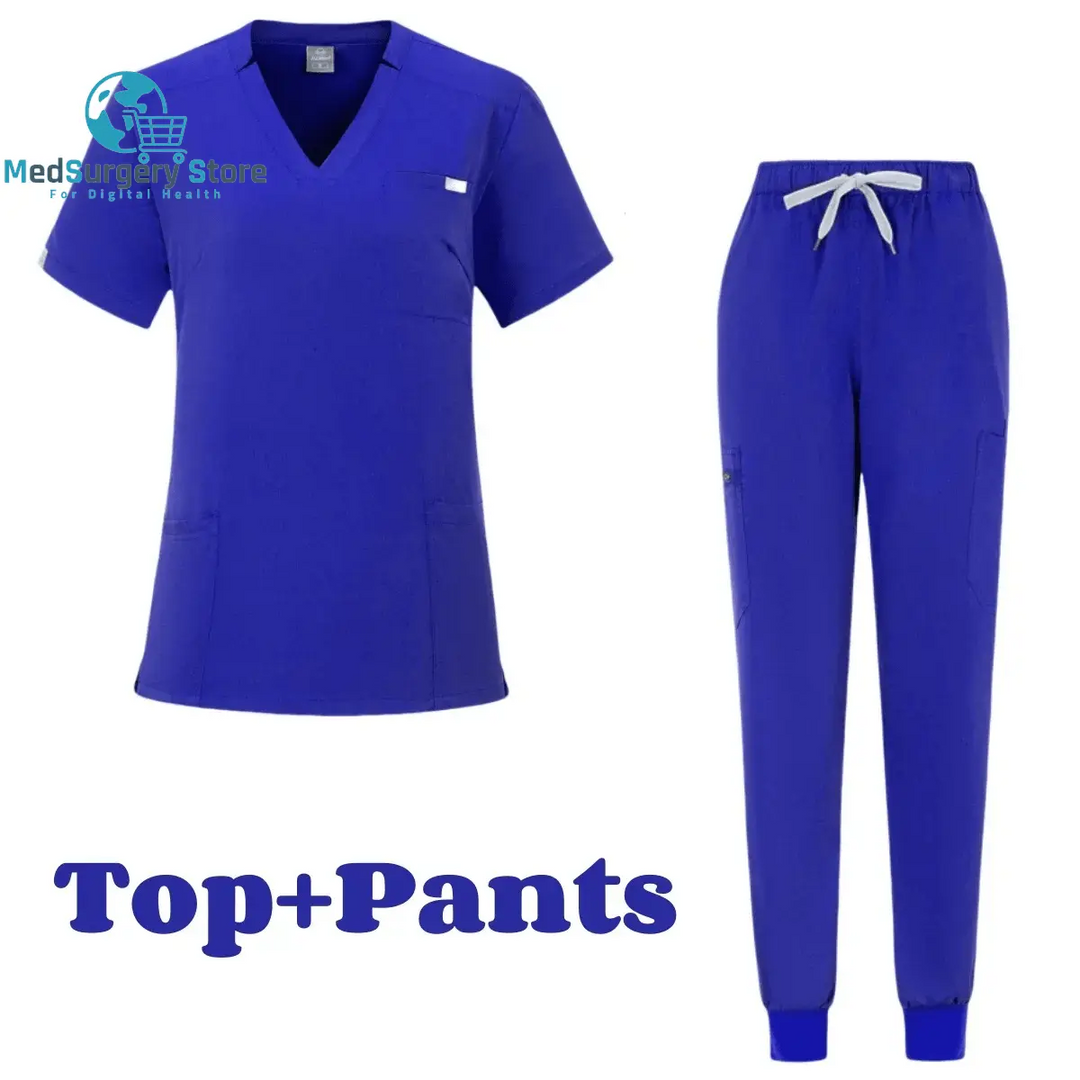 Kurze Ärmel Arzt Zubehör Krankenhaus Stilvolle Weibliche Frauen Stretch Medizinische Scrubs Krankenschwester Uniform Medicals Spa Frauen Uniformen