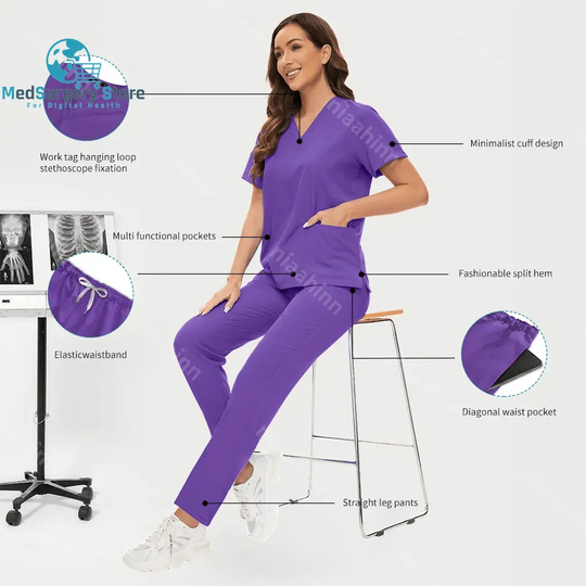 Krankenhaus Chirurgische Kleidung Medizinische Uniform Frauen Scrub Set Arzt Krankenschwester Zubehör Zahnklinik Scrub Set Schönheitssalon Arbeitskleidung