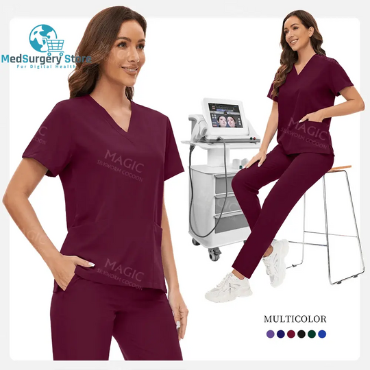 Krankenhaus Chirurgische Kleidung Medizinische Uniform Frauen Scrub Set Arzt Krankenschwester Zubehör Zahnklinik Scrub Set Schönheitssalon Arbeitskleidung