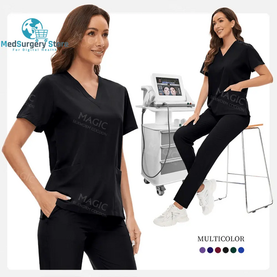 Krankenhaus Chirurgische Kleidung Medizinische Uniform Frauen Scrub Set Arzt Krankenschwester Zubehör Zahnklinik Scrub Set Schönheitssalon Arbeitskleidung