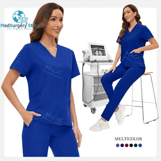 Krankenhaus Chirurgische Kleidung Medizinische Uniform Frauen Scrub Set Arzt Krankenschwester Zubehör Zahnklinik Scrub Set Schönheitssalon Arbeitskleidung