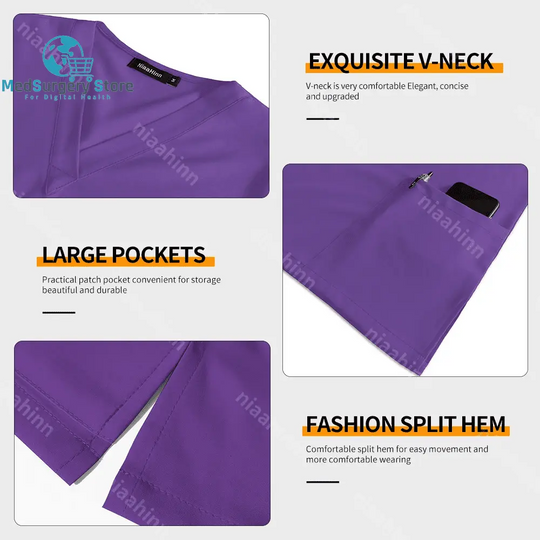 Krankenhaus Chirurgische Kleidung Medizinische Uniform Frauen Scrub Set Arzt Krankenschwester Zubehör Zahnklinik Scrub Set Schönheitssalon Arbeitskleidung