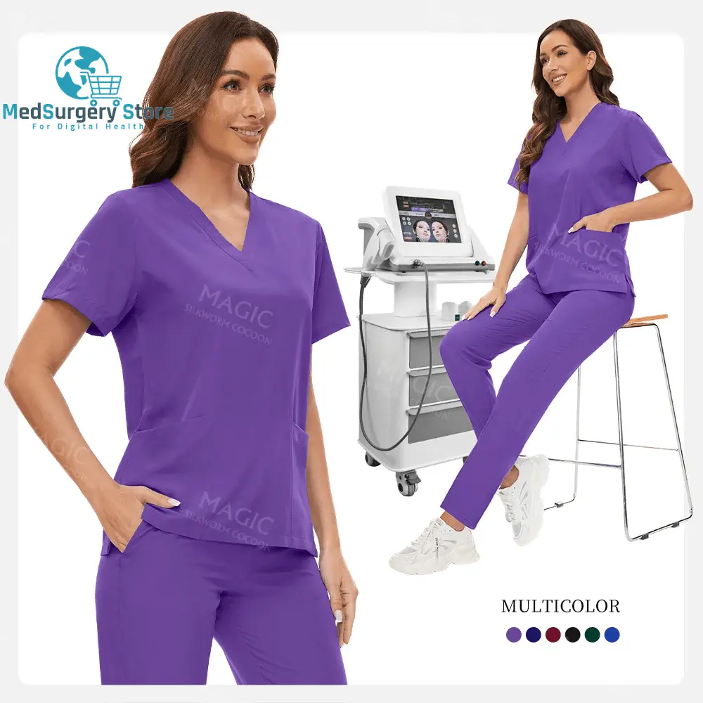 Krankenhaus Chirurgische Kleidung Medizinische Uniform Frauen Scrub Set Arzt Krankenschwester Zubehör Zahnklinik Scrub Set Schönheitssalon Arbeitskleidung
