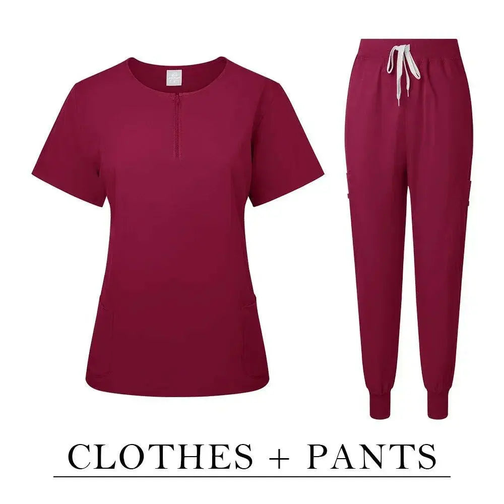 Chirurgische Uniform Women'S Care Set Top Hose Medical Scrub Clinical Beauty Salon Hospital Setnurse Hospital